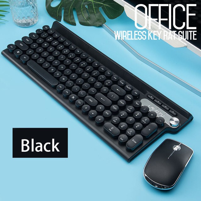 Rechargeable Wireless Keyboard Mouse Set Retro Punk Keyboard Waterproof Multimedia Groove Computer Gaming Keyboard Mouse: LT500 rechargeable3