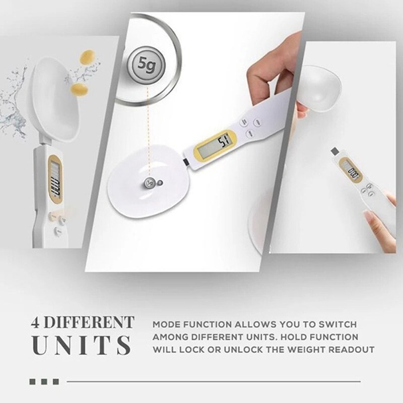 Livsmedelsvåg ingrediensvåg 0.1 mätsked elektronisk vägningssked med lcd-display mätning utan batteri