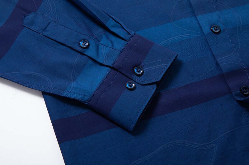 Långärmade herrskjortor bomull formell klänning skjorta manlig slim fit randig vardagsskjorta herr 10xl 8xl 6xl 5x