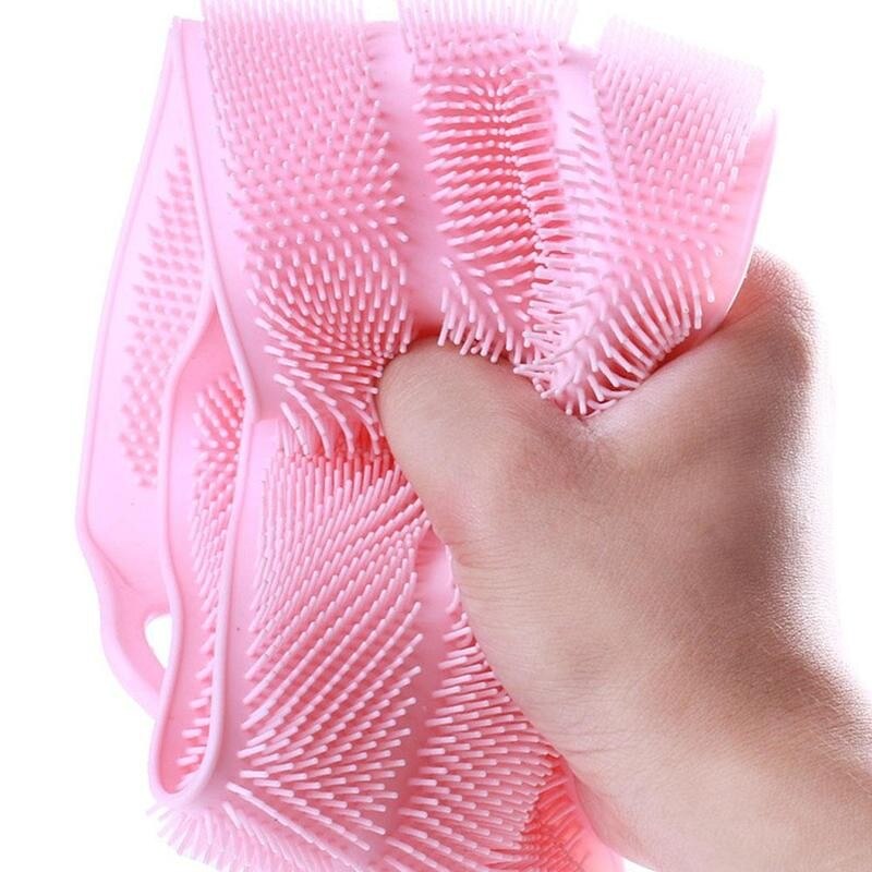 Silicone Bath Towel Wipe Back Mud Peeled Body Massage Scrubbing Body Massage Shower Lengthened Scrubber Clean Skin Brush