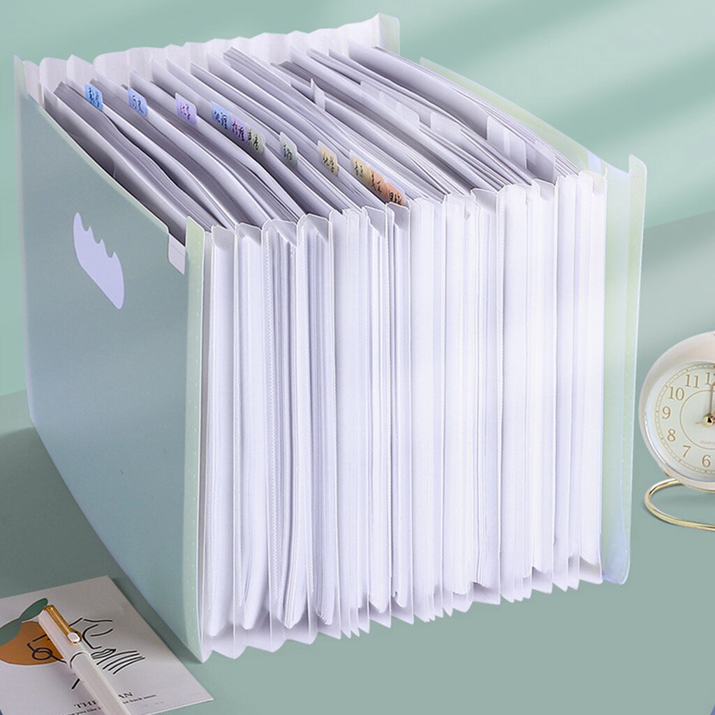 Multi-layer Standing A4 Document File Accordions Folder 25 Pockets Hidden Pen Slot Waterproof for Office School Hospital