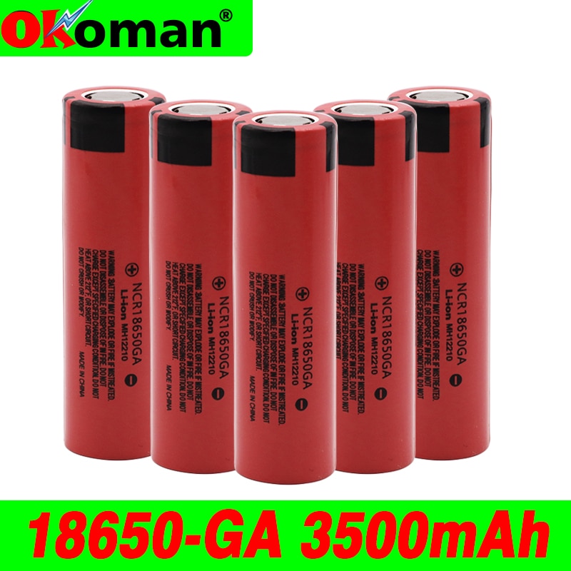 100%  original 18650 batterier 3500 mah 3.7v litiumbatteri för ncr 18650ga 3500 mah lämplig för ficklampa