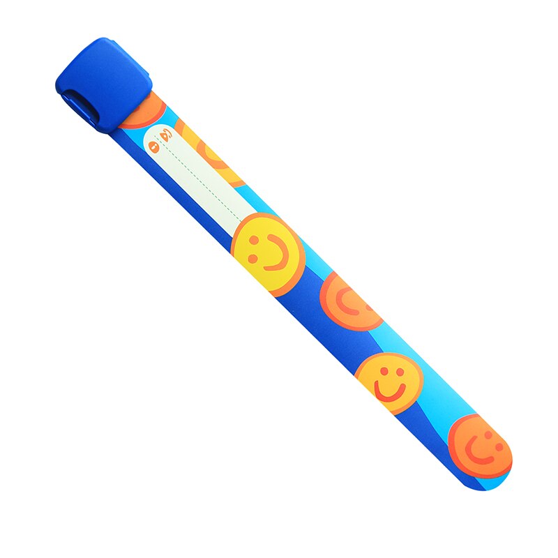 QiQiWu Kids ID Veiligheid Polsband Armband Kind Baby Herbruikbare Verstelbare Armband polsbandjes Waterdicht PU Kid Kinderen Pols Band: Blue - Smiling Face