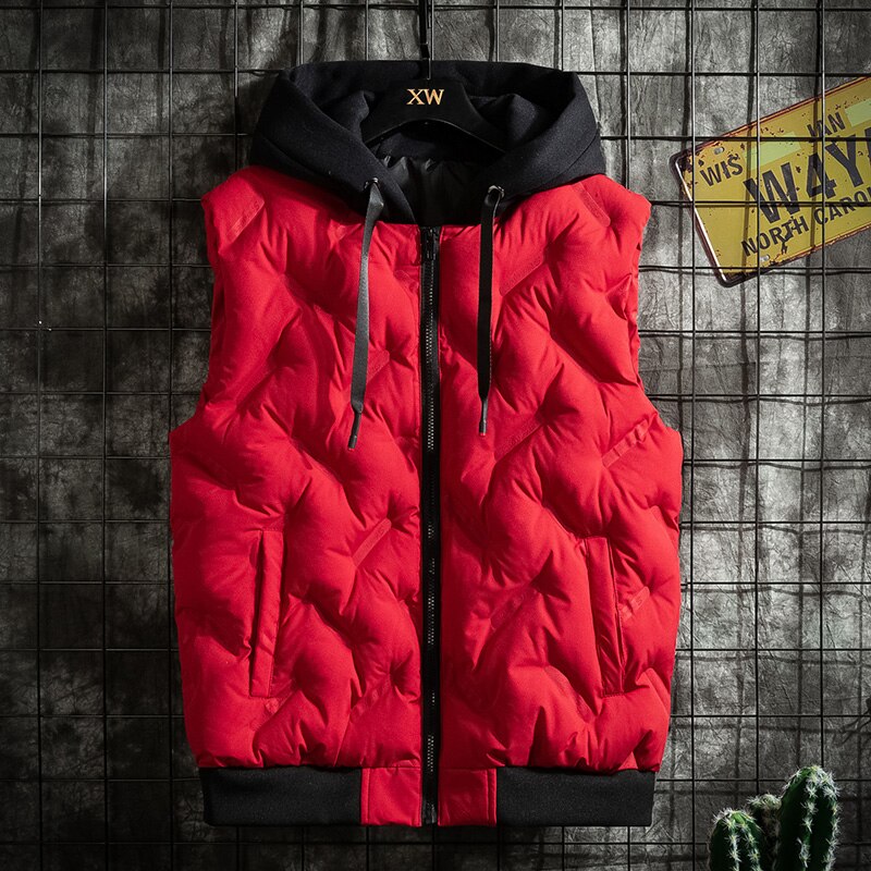 Vest Mannen Plus Size S-5XL Casual Winter Mouwloze Jas Mannelijke Hooded Dikke Warme Parka Jas Vest Mannen