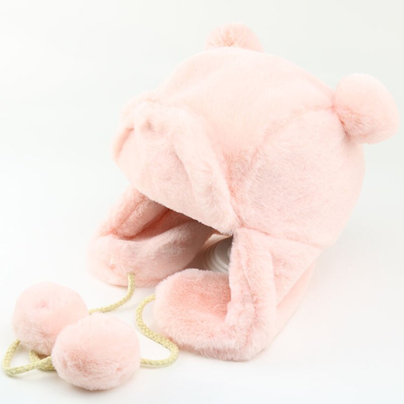 Katoenen kindergebreide muts met dikke oorkleppen, kindermuts, oorbeschermende babymutsen, wintermuts voor kinderen, muts met bewegende oren