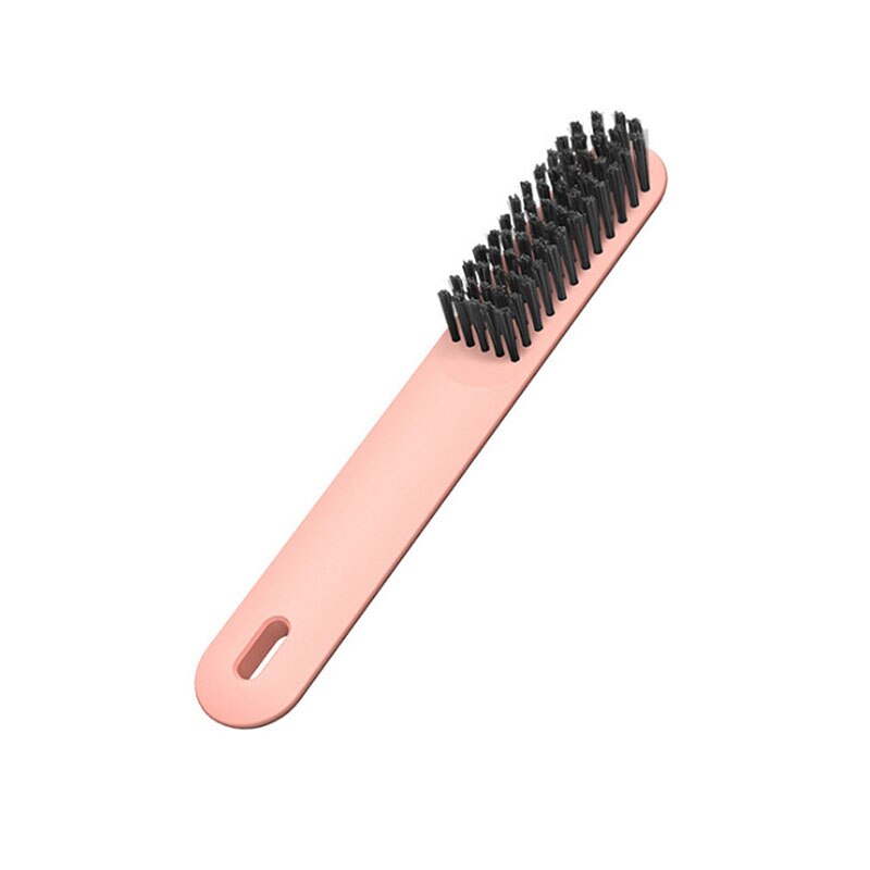 1 st plast liten ren borste mjukt hår tvätta skor borsta tvätt kläder verktyg: Rosa