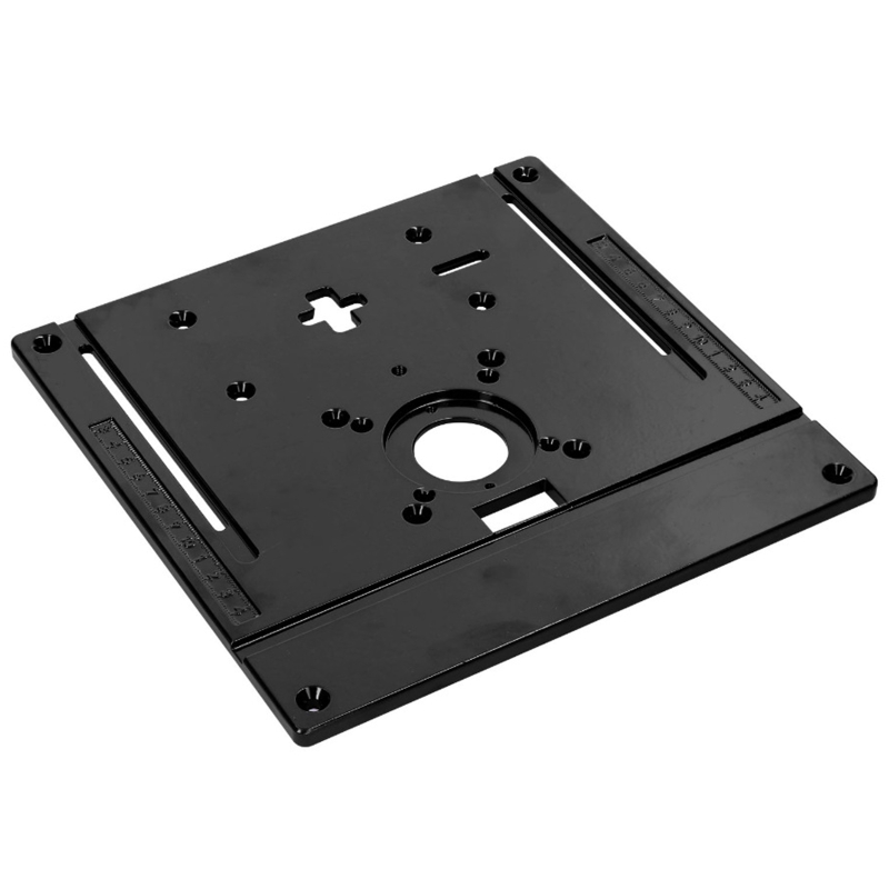 Aluminum Alloy Router Table Insert Plate Portable Woodworking Bench Trimming Machine w/ Ring Screws Engraving Flip Board