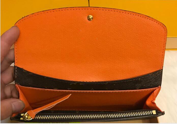 Billetera de mujeres a la moda, billetera larga de alta calidad, monedero wielobarwność, Tarjetero kon cremallera clásica, 2020: Pomarańczowy