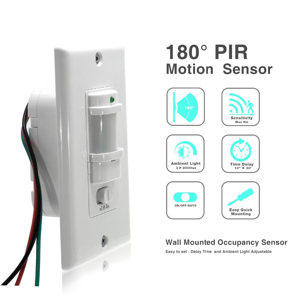 110V ~ 220V Aan Uit Auto Wall Mount Motion Sensor Switch Automatische Pir Infrarood Licht Schakelaar Met Tijd vertraging 10S ~ 30 Minuten