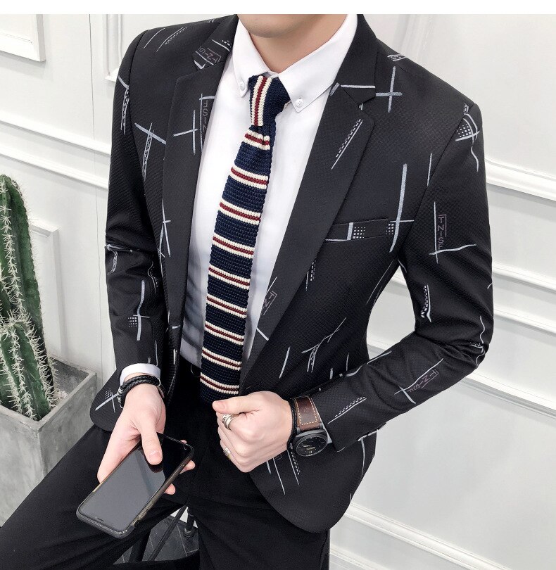 Fall Latest Blazer for Men Wedding Slim Fit Stripe Jacket Business Casual Mens Stylish Coat Male Blazers