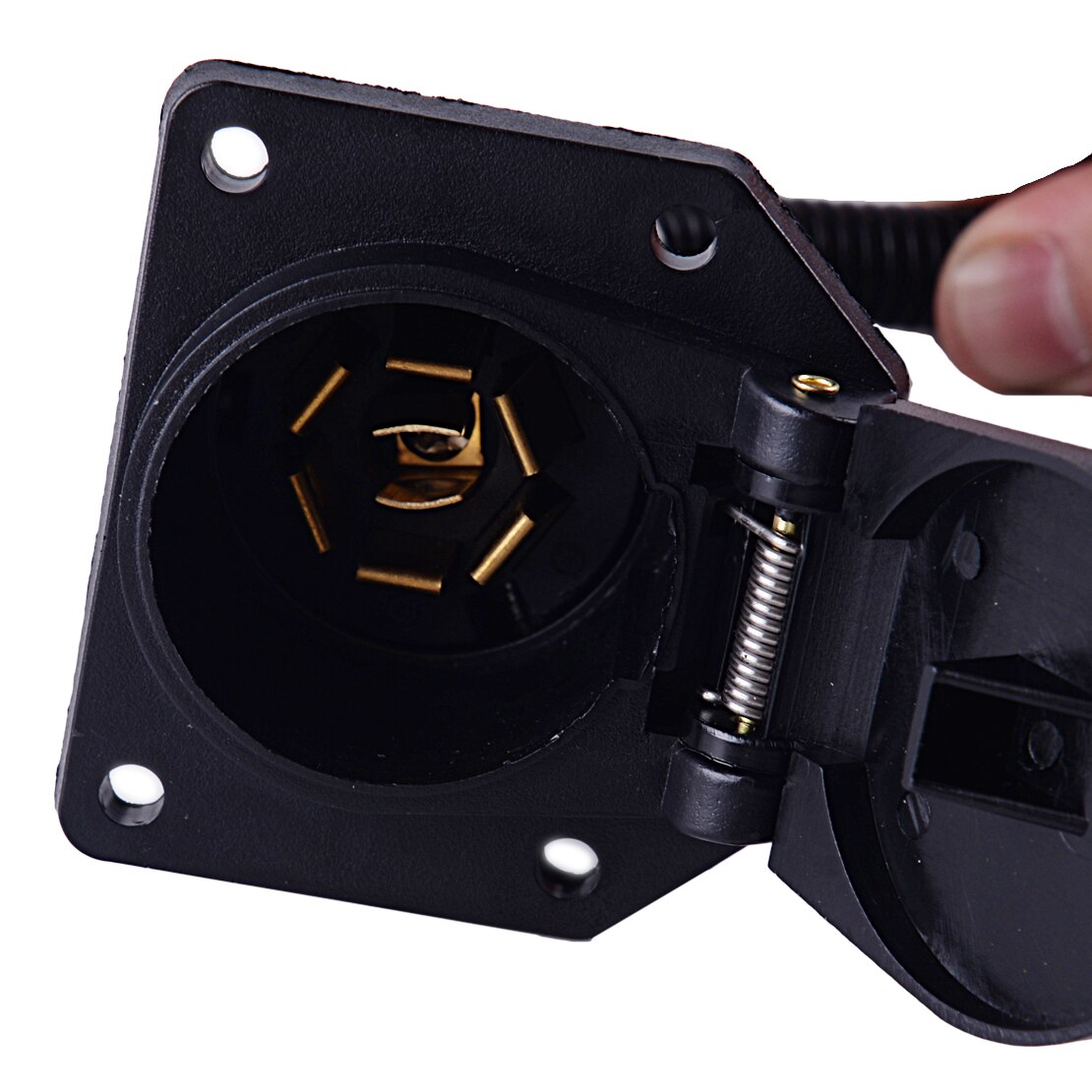 Dwcx 4-Way Vlakke Om 7 Manier Ronde Rv Blade Bedrading Adapter Trekhaak Plug Met Beugel MIC-AP-210C