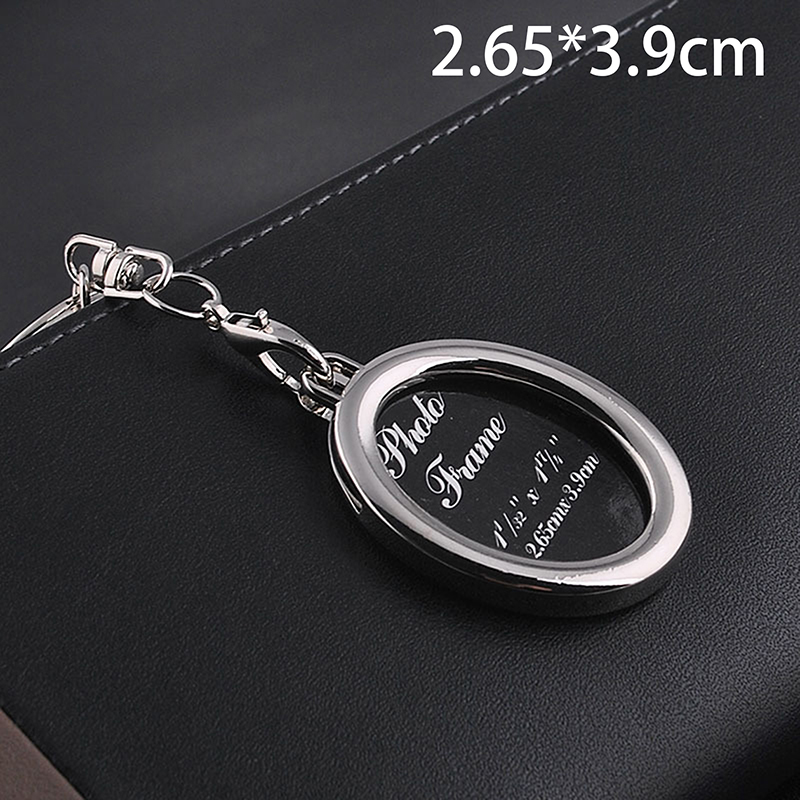 Photo Keychain Mini Metal Alloy Photo Frame Keychain Clear Picture Insert Blank Keyrings Christmas Tree Decor Photo Frame: GRAY