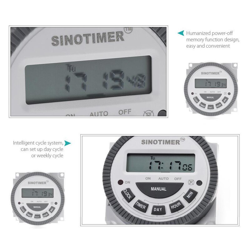 110V 220V 10A 16A 30A Programmable Timers Switch Digital LCD 16 Repeat programs 7 Days Hour minute Control Timer