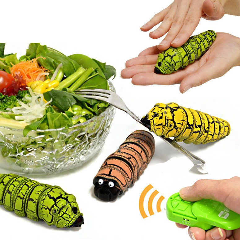 [Grappige] Elektronische Huisdier Creatieve Simulatie Afstandsbediening Rc Kevers Rups Voedsel Insect Speelgoed Tricky Prank Cary Speelgoed Kids
