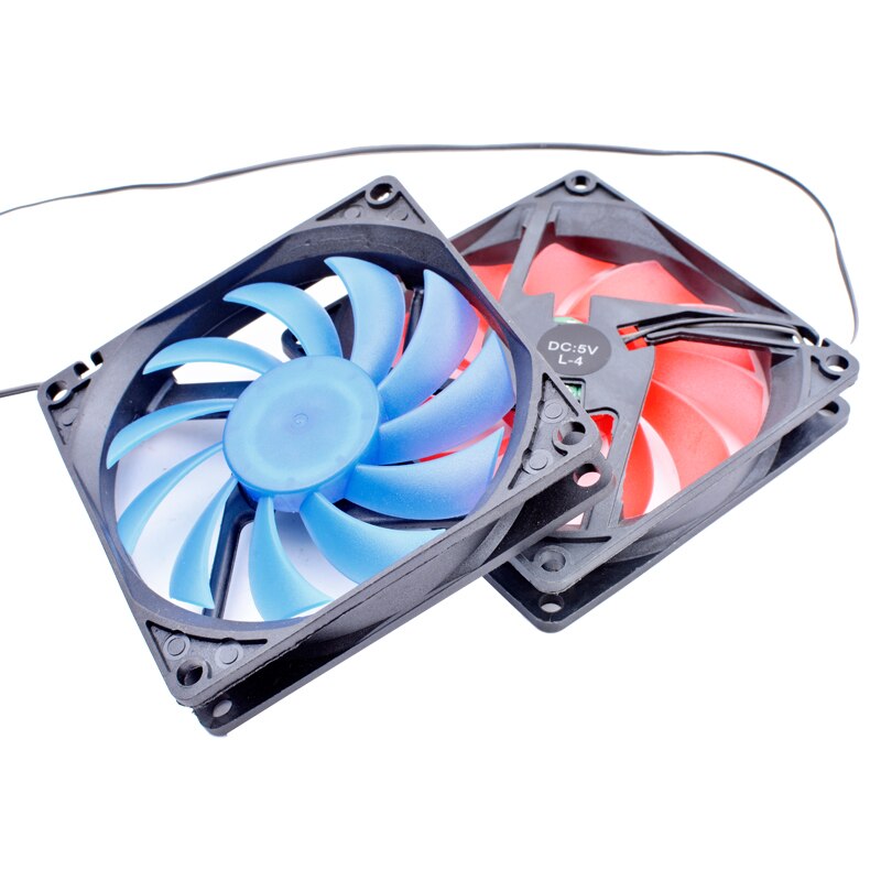 Brand original ANCHAOPU 80x80x15mm 8cm 8015 80mm fan DC5V blue red LED light Computer USB quiet cooling fan