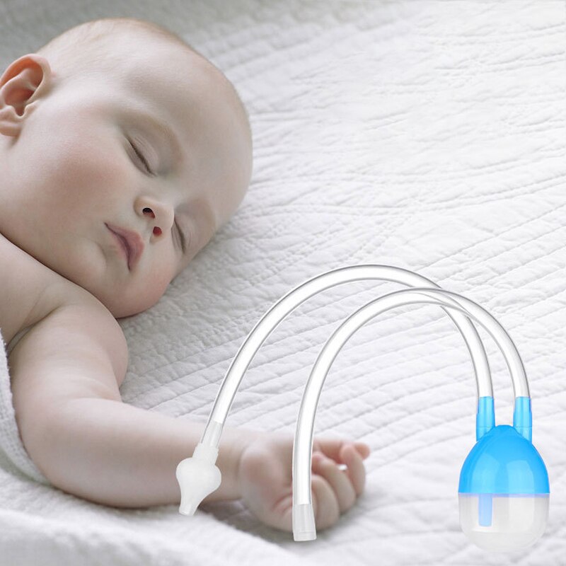 1Pcs Baby Safety Care U-shaped Silicone/PP Nasal Aspirator Anti-reflux Snot Nose Cleaner Vacuum Suction Pink/Blue/Beige