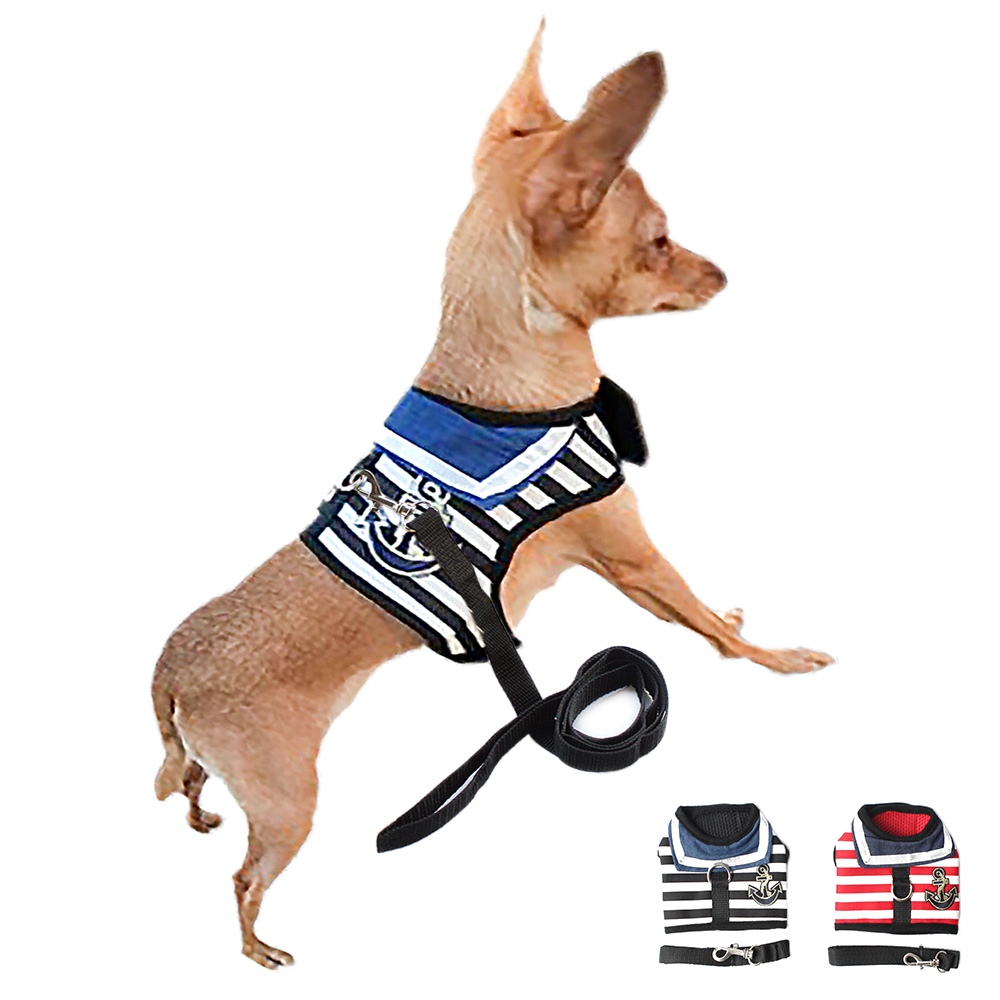 Streep Revers Hond Kat Harness Borstband Vest Voor Kleine honden Halter Harnassen 6044015 Pet Pitbull Looplijnen Levert S M L