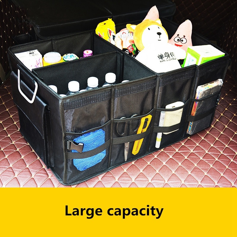 Bil bagagerum arrangør oxford bil tilbage foldbar bærbar opbevaringsværktøj taske multi-brug mad arrangører automatisk sammenklappelig opbevaringsboks