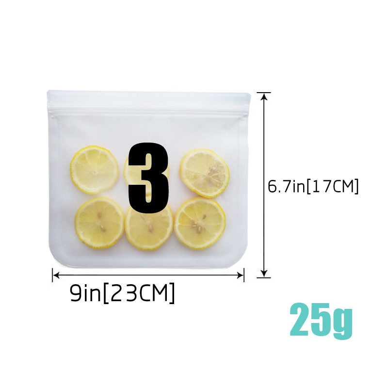 Silicone Food Storage Bag Reusable Freezer Bag Zip Vicedeal