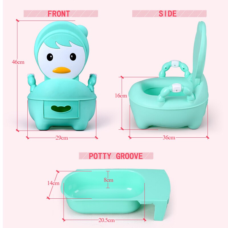 Grappig Pinguïn Baby Potje Voor Kinderen Plastic baby potties Mooie voor kinderen Voor Gratis Potje Borstel