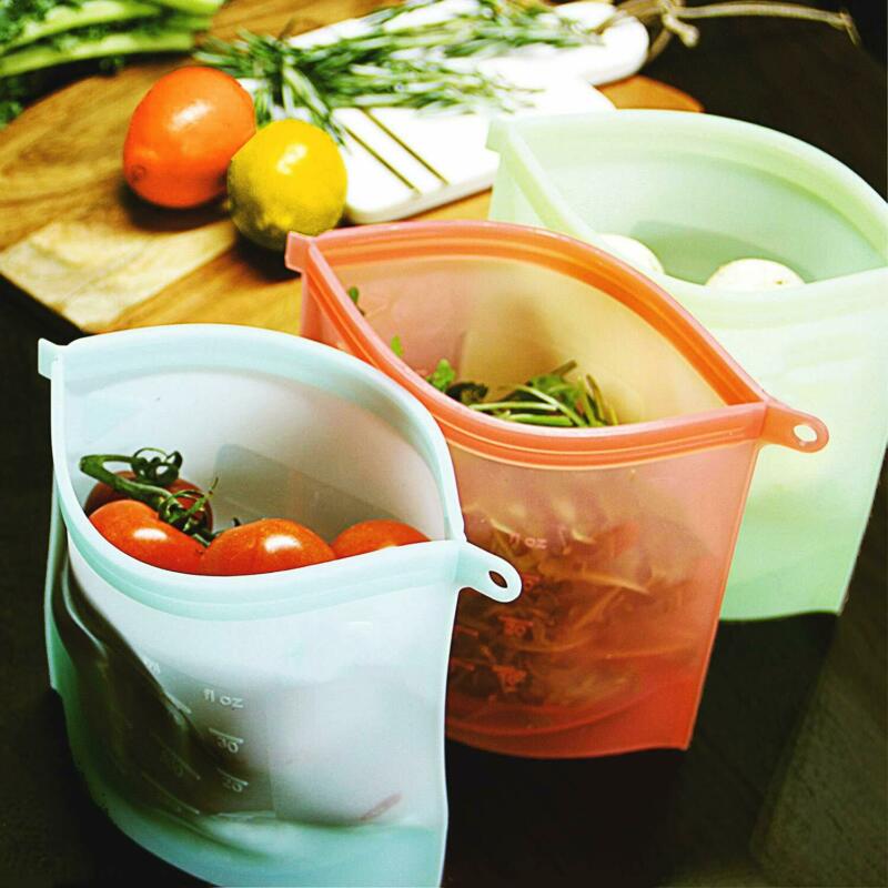 1.5L wiederverwendbar Ziplock Vakuum StorageBag Silikon Lebensmittel Gefrierschrank frisch Erhaltung