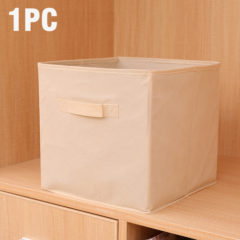 Foldable Fabric Storage box Cube Bins Cloth Organizer storage Baskets Folding Nursery Closet Drawer Features Dual Handles: Pink