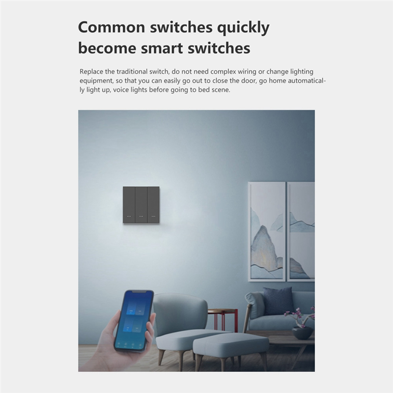 Tuya Zigbee Smart Switch 220V Pulsante Interruttori della luce Interruttore a pulsante a parete Vita intelligente Telecomando 3-Gang Facile installazione C