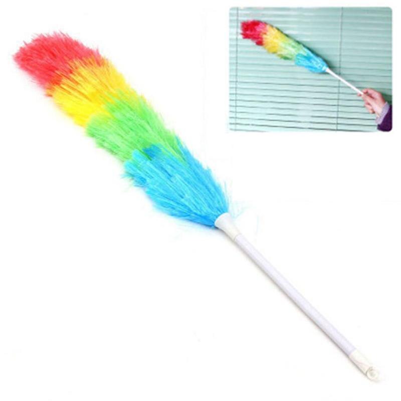 Microfiber Stof Multicolor Feather Duster Anti Statische Met Lange Handvat Veer Borstel Auto Stofzuiger Huishoudelijke Reiniging Tool SQQ2044