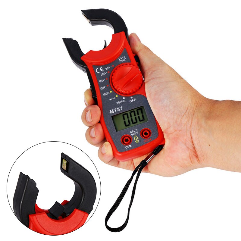 Digital klämma multimeter ampere klämmätare testströmklämma ac / dc strömspänning transitor tester effektmätare
