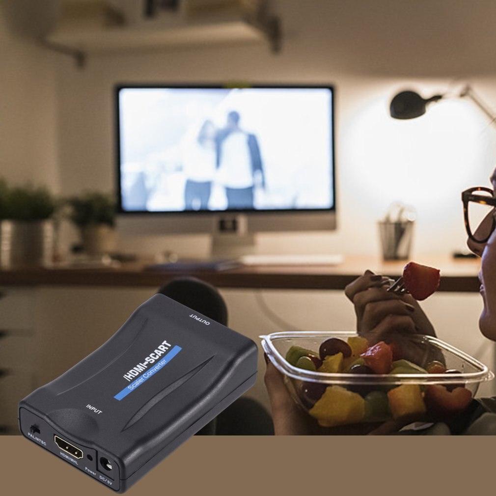 HDMI To Scart Converter Adapter Video Converter High Definition TV Drive-free Plug And Play Signal Converter