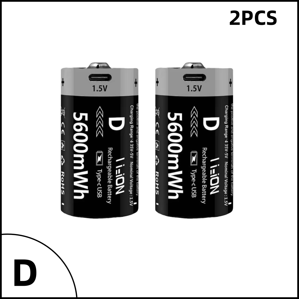High capacity AAA and AA Rechargeable Batteries USB Lithium-ion 3400mWh 1.5V AA Rechargeable Batteries+1100mWh 1.5V AAA Battery: Ivory