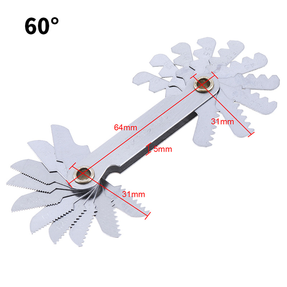 Screw Pitch Gauges 55/60 Degree Metric Inch Pitch Gauges Thread Plug Gauge Gear Tooth Screw Measurement Carbon Steel Lathe Tools: B degree metric