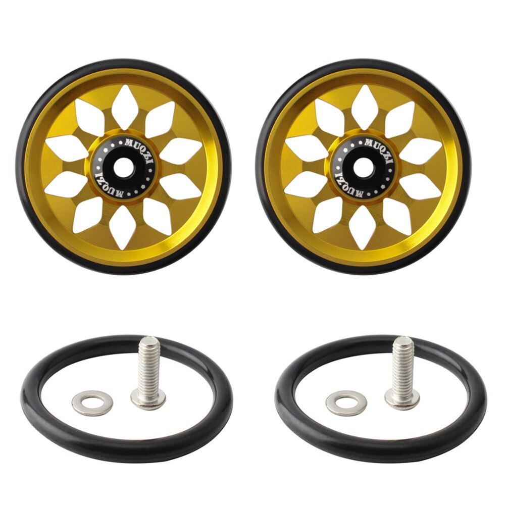 1 Set CNC Easy Wheel Folding Bike Aluminium Alloy Wheel Compatible with Brompton: Golden