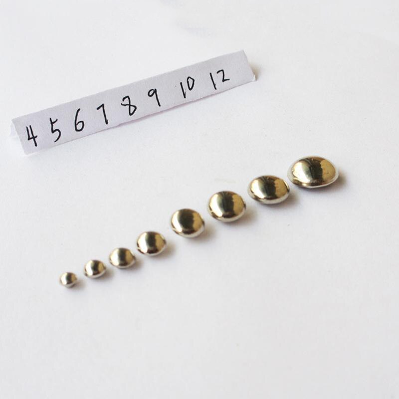 Remaches de hongo redondos de 6mm, remaches de cobre con cara de hierro, cuero, Cartera de artesanía, botones de sujeción, 100 Uds. Por lote