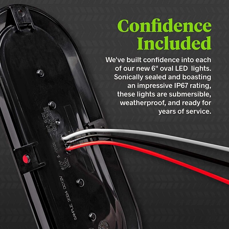 4Pc 6 Inch Amber Oval LED Trailer Tail Light Kit Marine Trailer Lights for Boat Trailer RV Trucks