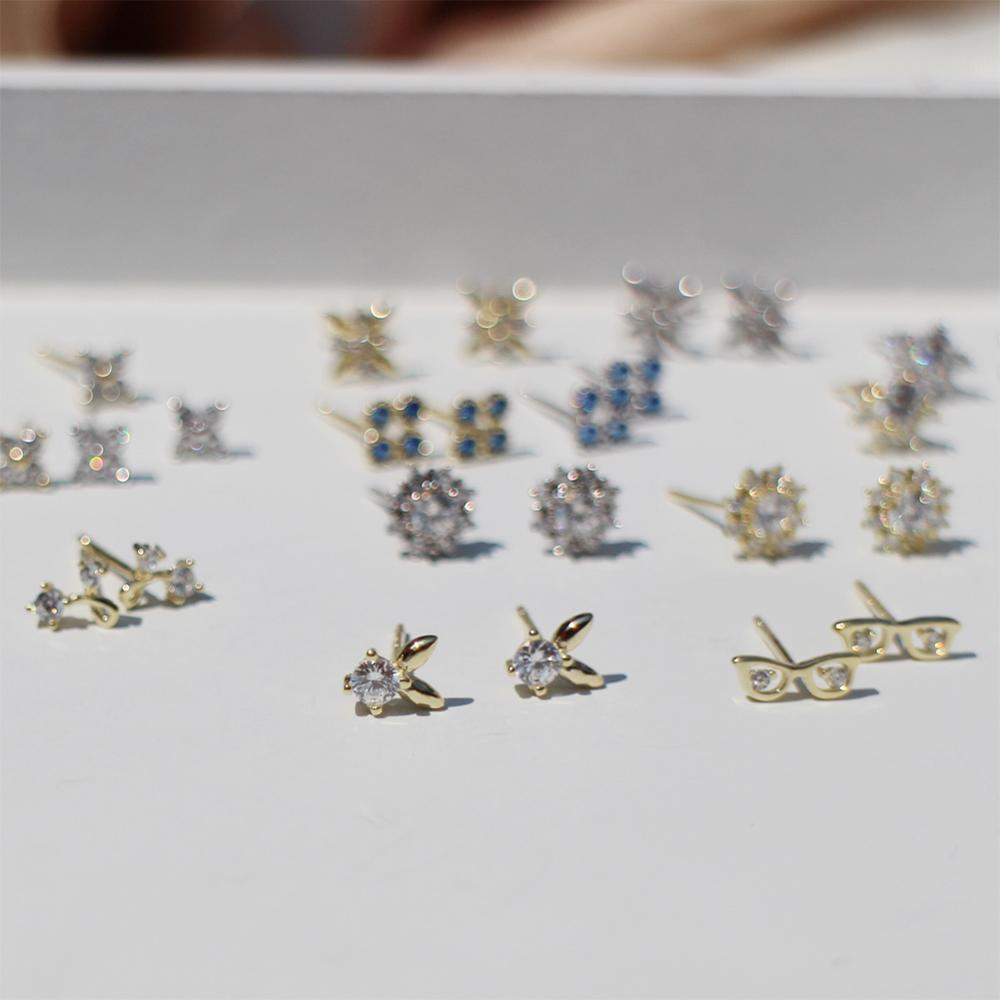 925 Sterling Zilveren Oorbel Mode Persoonlijkheid Zirkoon Onregelmatige Mini Mooie Stud Oorbel Wilde Trend Vrouw Meisje Oor Sieraden