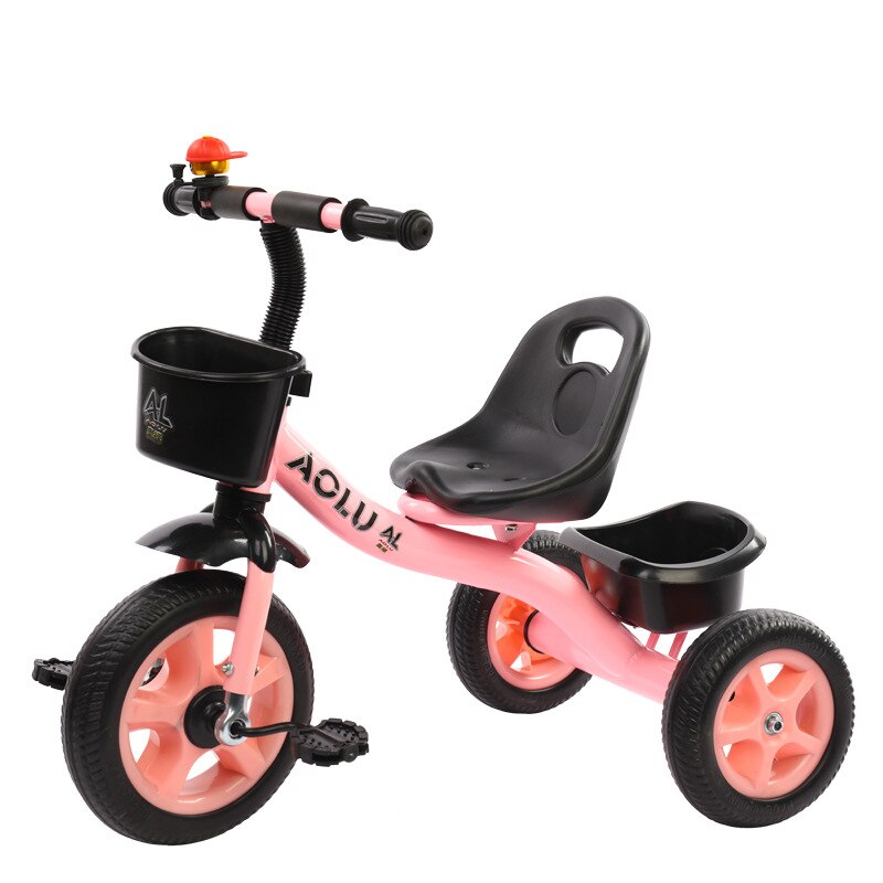 freundlicher Fahrrad Dreirad 2-6 Jahre alt Kohlenstoff Stahl Rahmen Jungen und Mädchen Art Pedal Dreirad Baby Gehhilfe Reiten spielzeug: Rosa