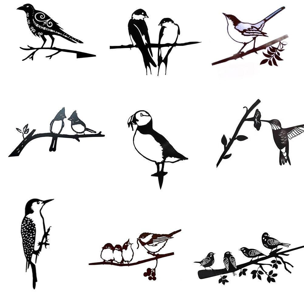 Clôture en fer forgé pour oiseaux et colibris, décoration artistique en métal pour jardin et cour