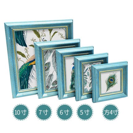 Modern Light Blue Photo Frame Set 4 / 5 / 6 / 7 / 10 Inch Composite Solid Wood Wedding Bedroom Study Desktop Home Decor: 10 inches