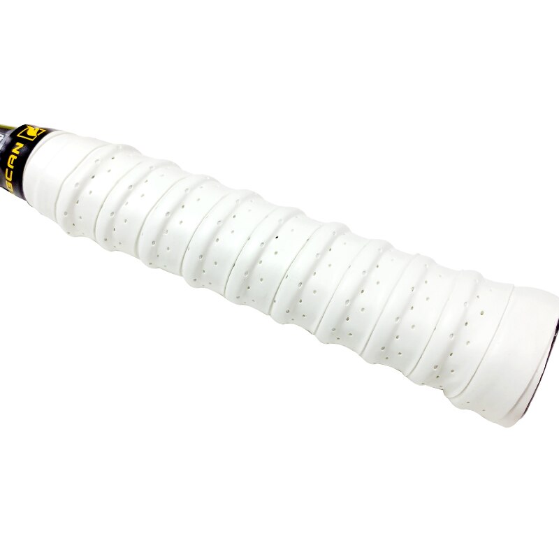 FANGCAN-empuñadura de quilla para raquetas de tenis, agarre de película adhesiva para raqueta de bádminton, FCLG-02 normal, 6 colores disponibles, 1 unidad: WHITE