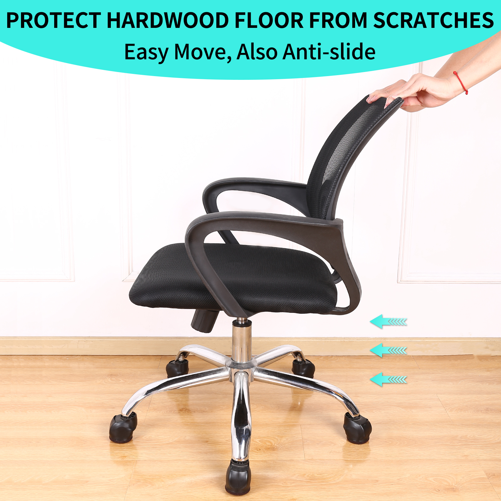 Feutre bas meubles roue roulette tasses canapé-lit chaise de bureau roues bouchon protecteurs de sol couvre Silicone prévenir les rayures