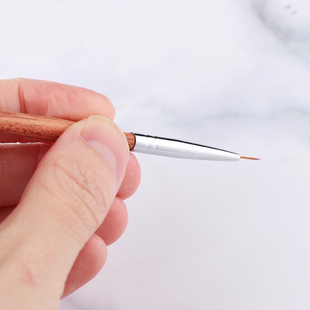 7mm długie włosy gwóźdź liniowiec rysunek pędzel robić malowania ultra-cienki długopis drewniany uchwyt narzędzie robić manicure paznokci DIY projekt wyposażyć