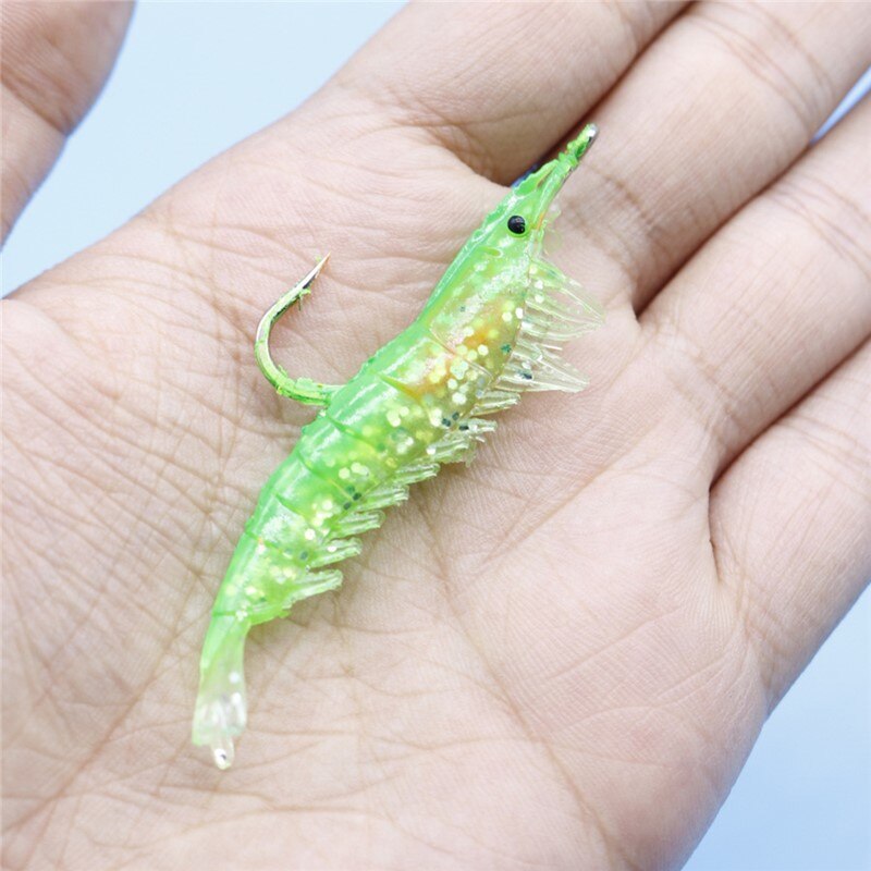 1/3 pçs 3g-60mm 4 cores luminoso camarão lula noite pesca lula jigs isca baixo suave peixe equipamento equipamento equipamento acessórios