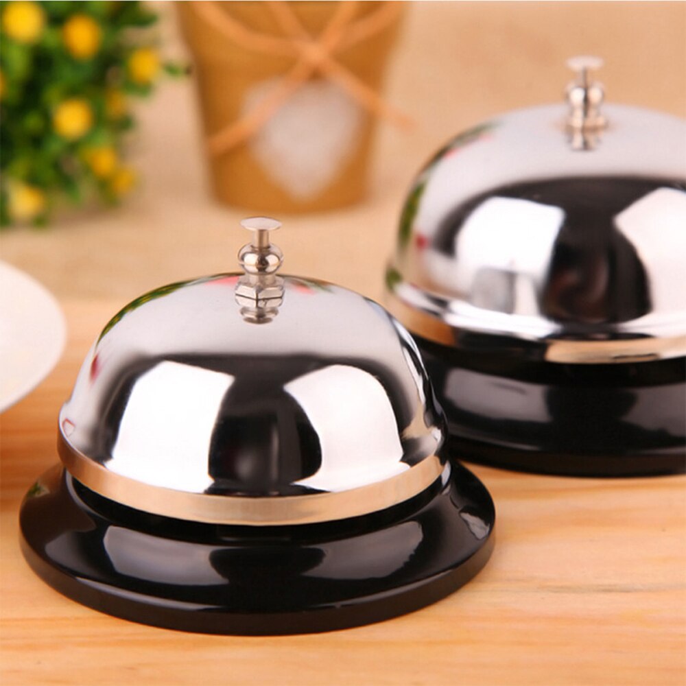 8.5*8.5*6cm Stainless Steel Bar Bell Desk Kitchen Hotel Counter Reception Restaurant Bar Ringer Call Bell Service Bar Accessorie