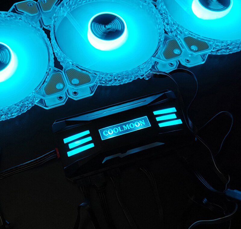 Cooling Fan P-ARGB Controller 4Pin PWM 5V 3Pin ARGB Smart Intelligent Remote Control Chassis Fan Hub For PC Case Heat Sink