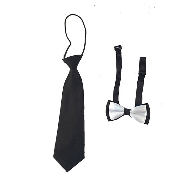 2 stk børne & #39 ;s børn unisex ensfarvede slips butterfly bryllup drenge butterfly tøj tilbehørstr 0011: Sort