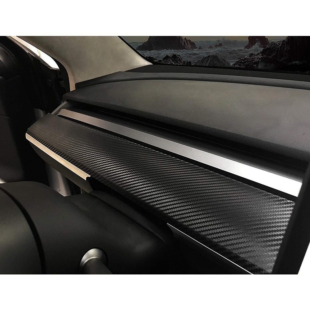 5D Koolstofvezel Auto Stickers Voor Auto Center Console Dashboard Vinyl Wrap Stickers Set Voor Tesla Model 3 Accessoires