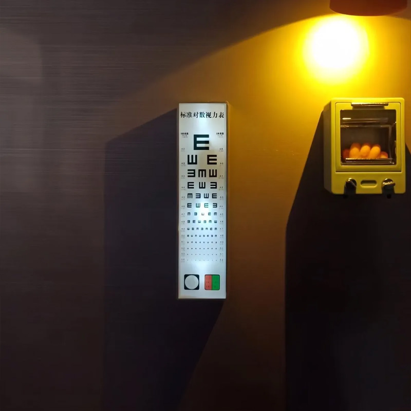 Simulated Mini Micro Eye Chart Acrylic Fridge Magnet Led Lightable Magnetic Pegboard Decoration