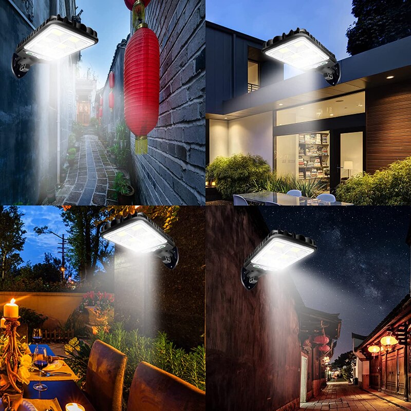Led Zonne-straat Licht Outdoor 3 Modes Met Motion Sensor Waterdichte Wandlamp Voor Tuin Yard Patio Dek Garage Veranda verlichting