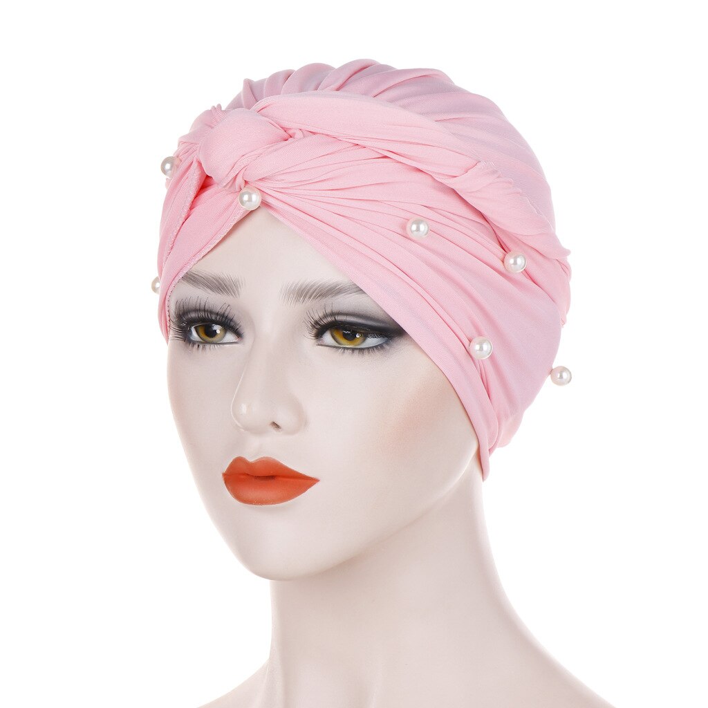 Turbante con perlas de terciopelo elásticas para Mujer, gorro musulmán, Hijab islámico, pañuelo para la cabeza, Turbante: 9